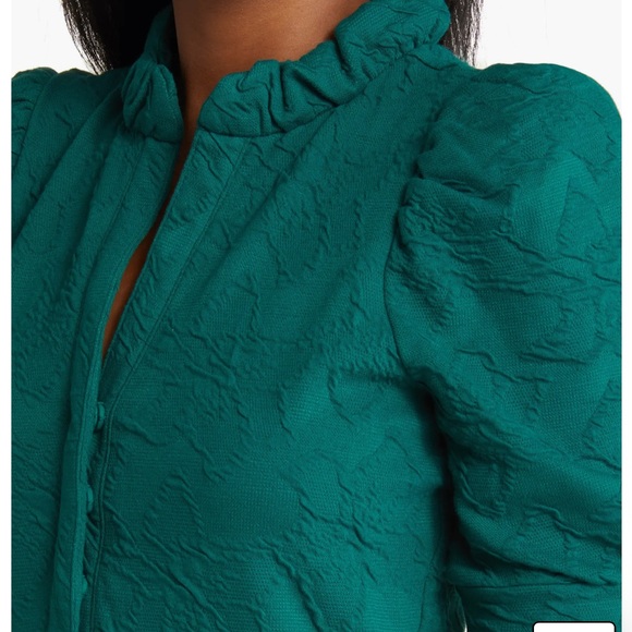 LILLY PULITZER Elsey Floral Jacquard Puff Sleeve Dress. Size XL - Picture 5 of 12